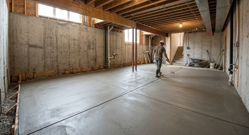 Basement Concrete Installation in Brooks, GA